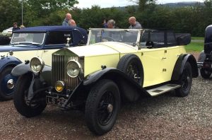 The furthest travelled entrant - Christopher Broom-Smith with his 1920 Rolls Royce 20/50 from Castle Douglas.